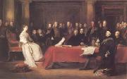 Sir David Wilkie THe First Council of Queen Victoria (mk25) oil on canvas
